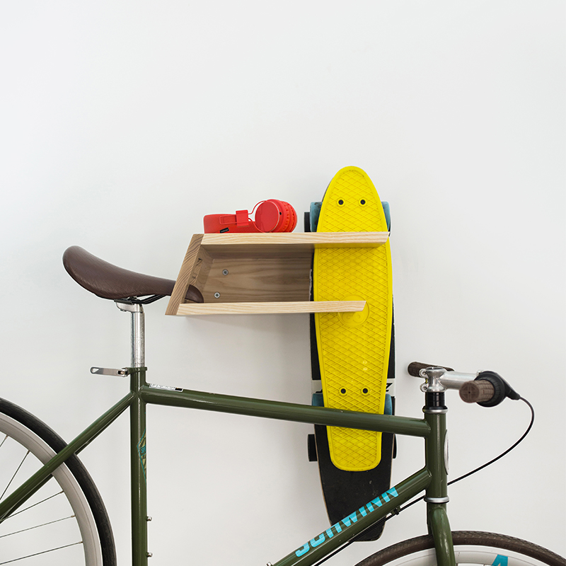Tokyo bike rack wall mount / Wooden wall hook for bike storage -   Polska